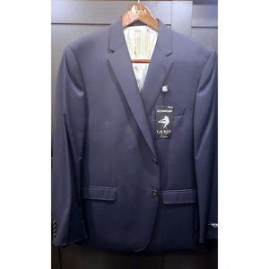 Ralph Lauren Black Label Dark Navy Suit Jacket 100% Wool 46R Slim Fit